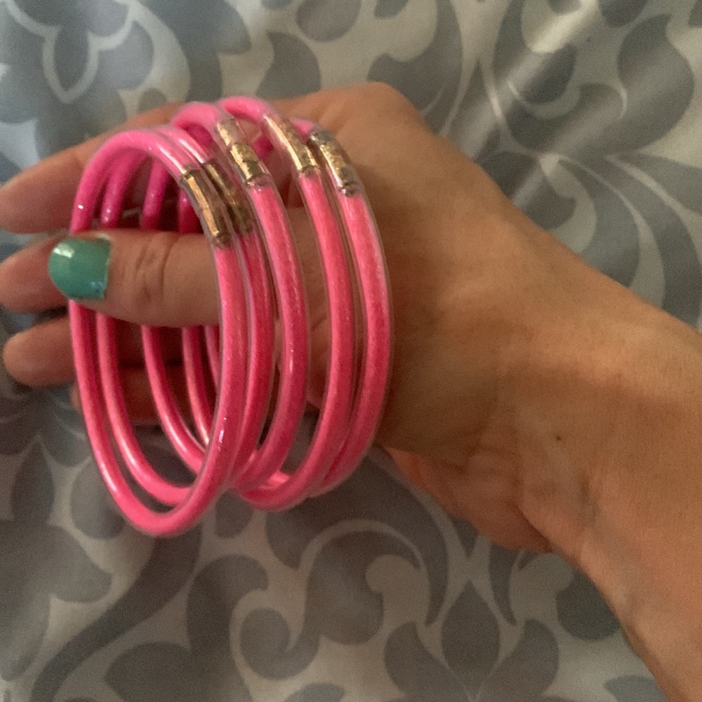 Sither Glitter Jelly Bangles Bracelets Set for Women’s. Set of 5 bangles